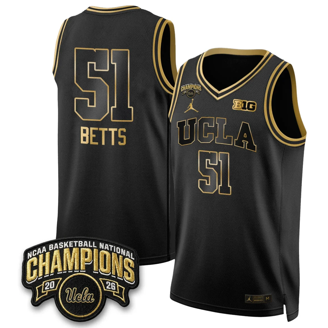 Lauren Betts Jersey #51 UCLA Basketball Champion 2026 Limited Stitched by My store basketball