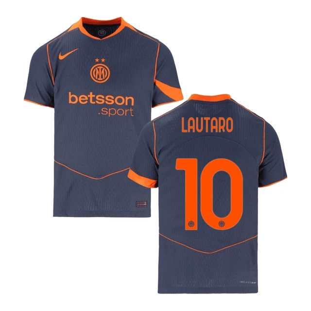 Lautaro Martínez 10 Inter Milan 2025-26 Third Match Jersey – Gray by Soccer Jersey