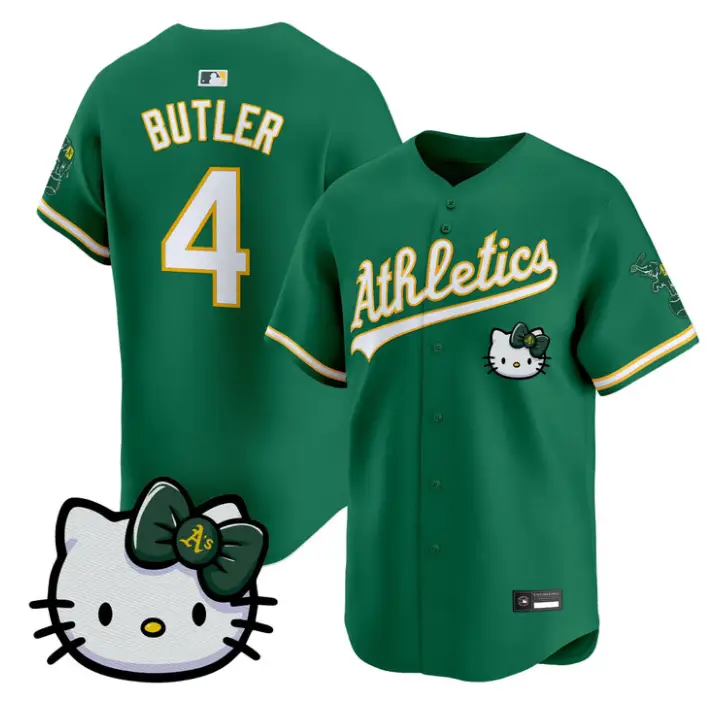 Lawrence Butler Jersey #4 Athletics Hello Kitty Vapor Premier Stitched Cream by My Store