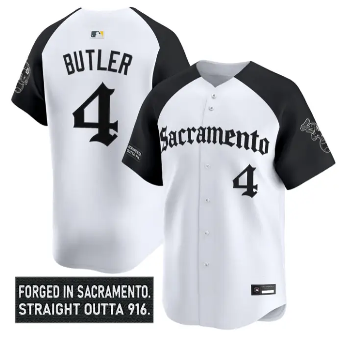 Lawrence Butler Jersey #4 Athletics Sacramento Gothic Edition Stitched by My Store