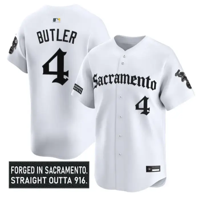 Lawrence Butler Jersey #4 Athletics Sacramento Gothic Edition Stitched by My Store