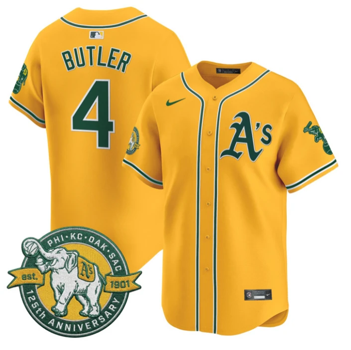 Lawrence Butler Jersey #4 Oakland Athletics 125th Anniversary Stitched by My Store