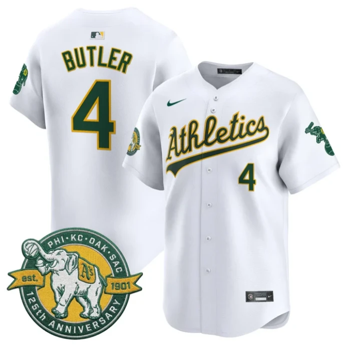 Lawrence Butler Jersey #4 Oakland Athletics 125th Anniversary Stitched by My Store