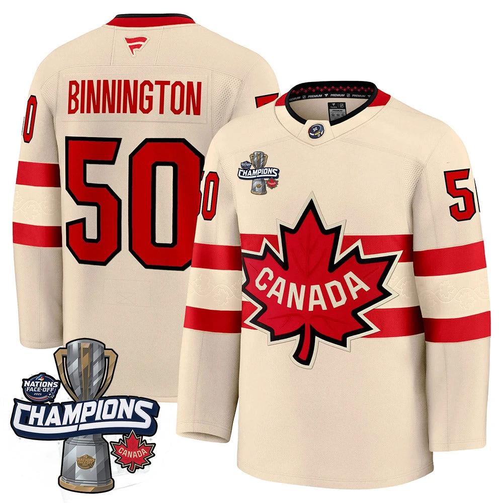 Men Canada 2025 4 Nations Face-Off Champions Jersey - All Stitched by Canada
