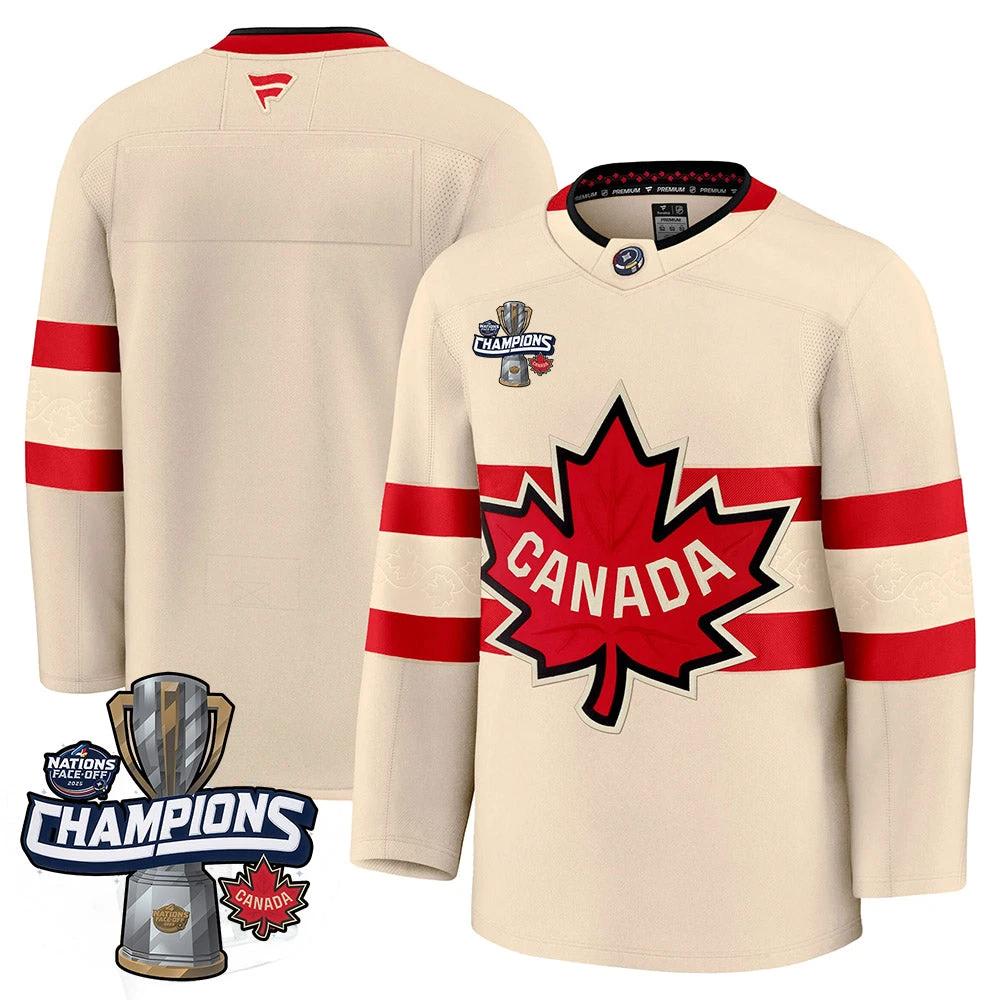 Men Canada 2025 4 Nations Face-Off Champions Jersey - All Stitched by Canada