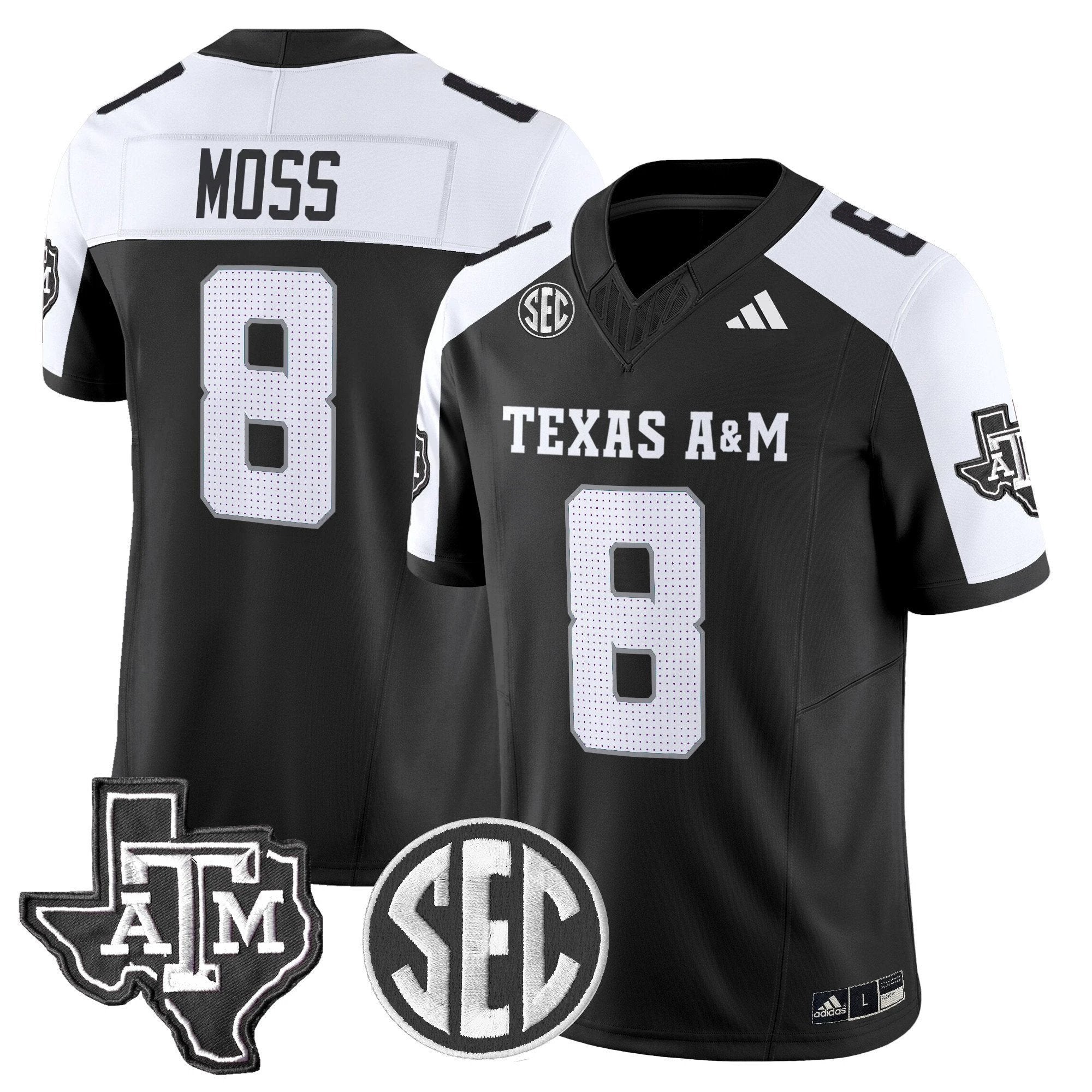 Le'Veon Moss Jersey #8 Texas A&M Aggies 2025 Vapor Stitched by My Store NCAA Football Jerseys