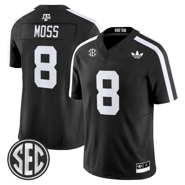 Le'Veon Moss Jersey #8 Texas A&M Aggies 2025 Vapor V2 Stitched by My Store NCAA Football Jerseys