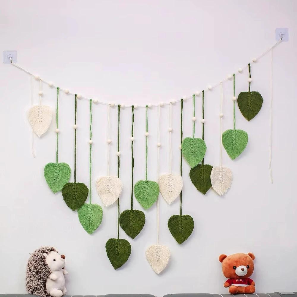 Leaf-Themed Macrame Wall Decor by Casa & Beyond