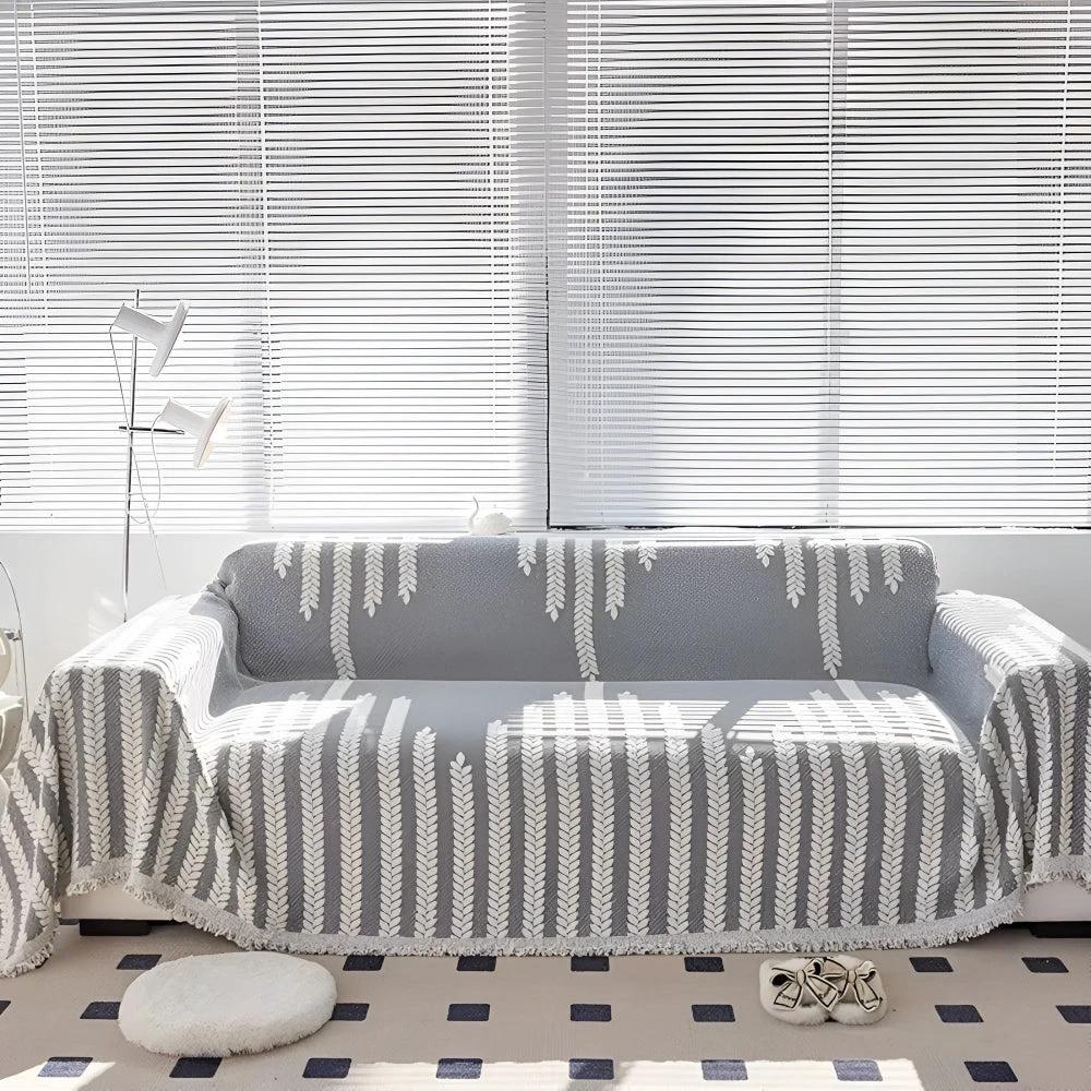 Leaf Fringed Lace Sofa Cover by Casa & Beyond