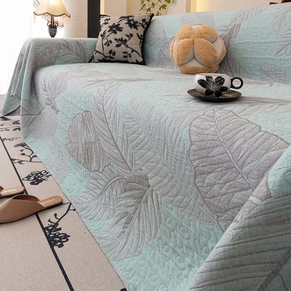 Leaf Pattern Gauze Sofa Cover by Casa & Beyond