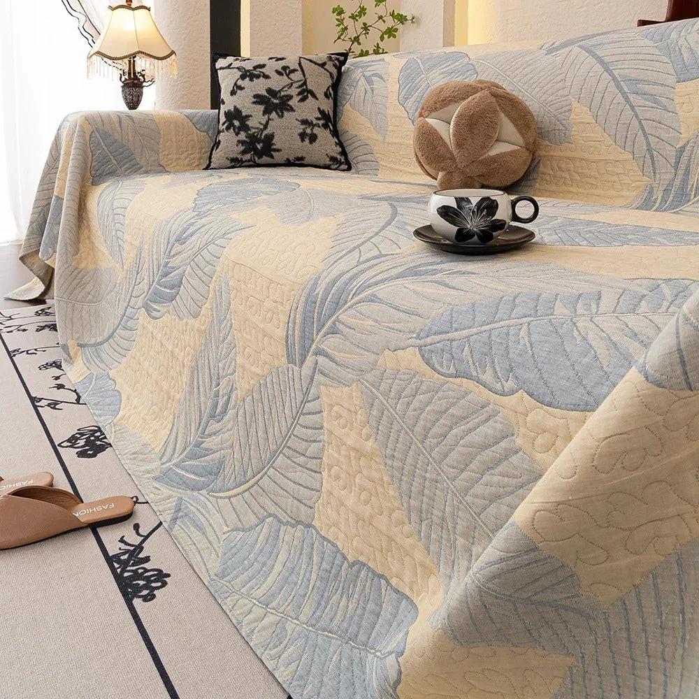Leaf Pattern Gauze Sofa Cover by Casa & Beyond