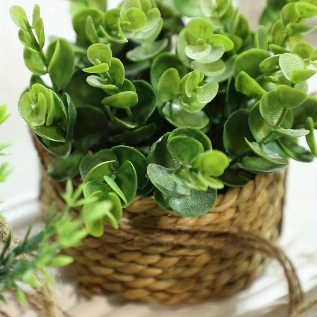 Leafara Hanging Artificial Plant In Woven Basket Pot by Casa & Beyond
