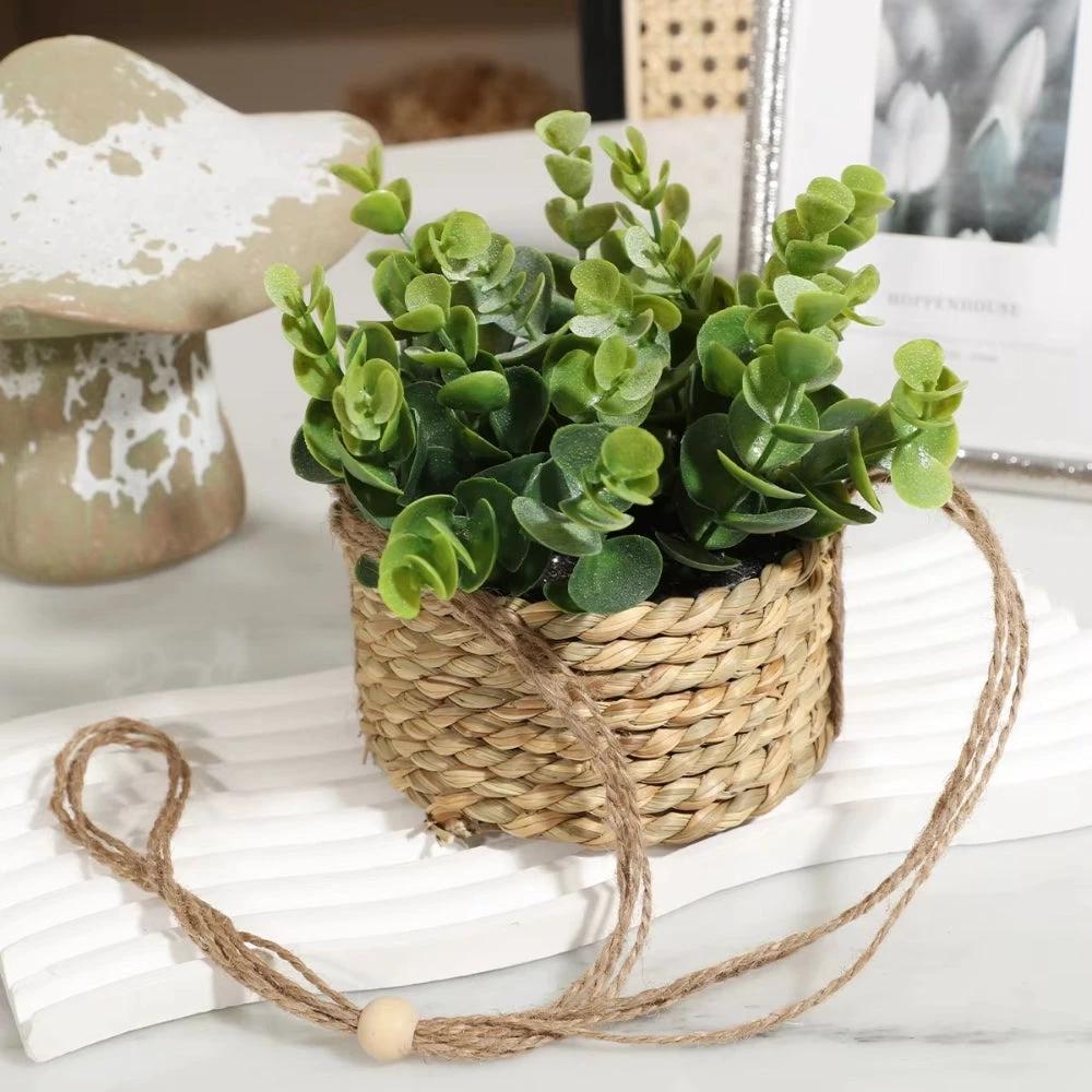 Leafara Hanging Artificial Plant In Woven Basket Pot by Casa & Beyond