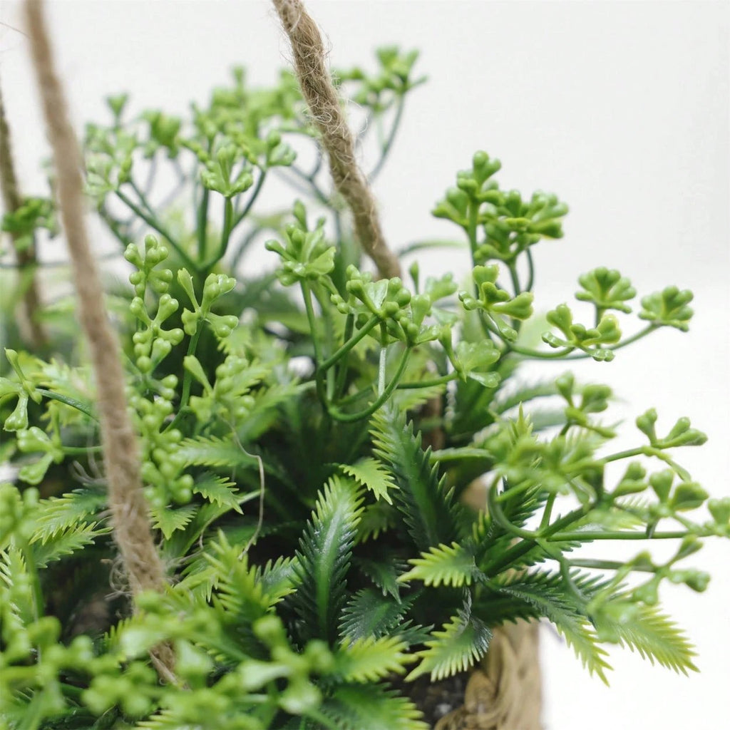 Leafara Hanging Artificial Plant In Woven Basket Pot by Casa & Beyond