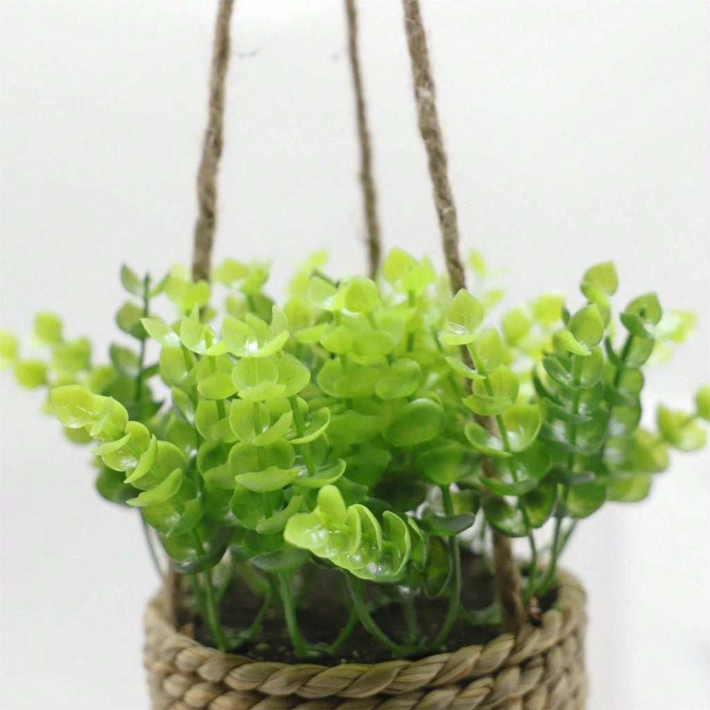 Leafara Hanging Artificial Plant In Woven Basket Pot by Casa & Beyond