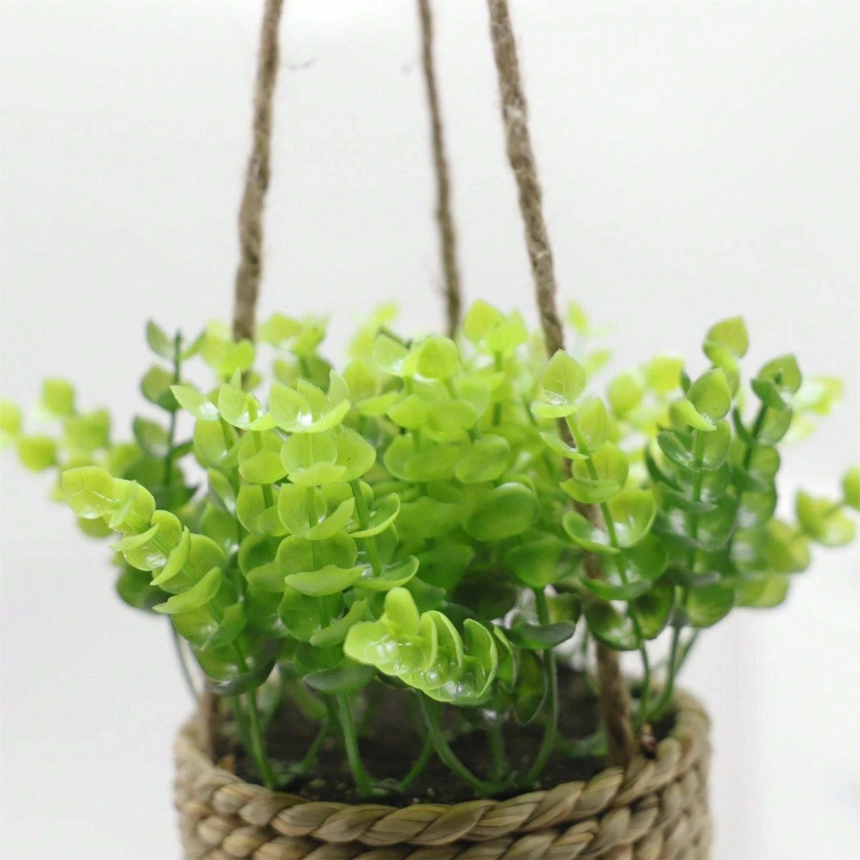 Leafara Hanging Artificial Plant In Woven Basket Pot by Casa & Beyond