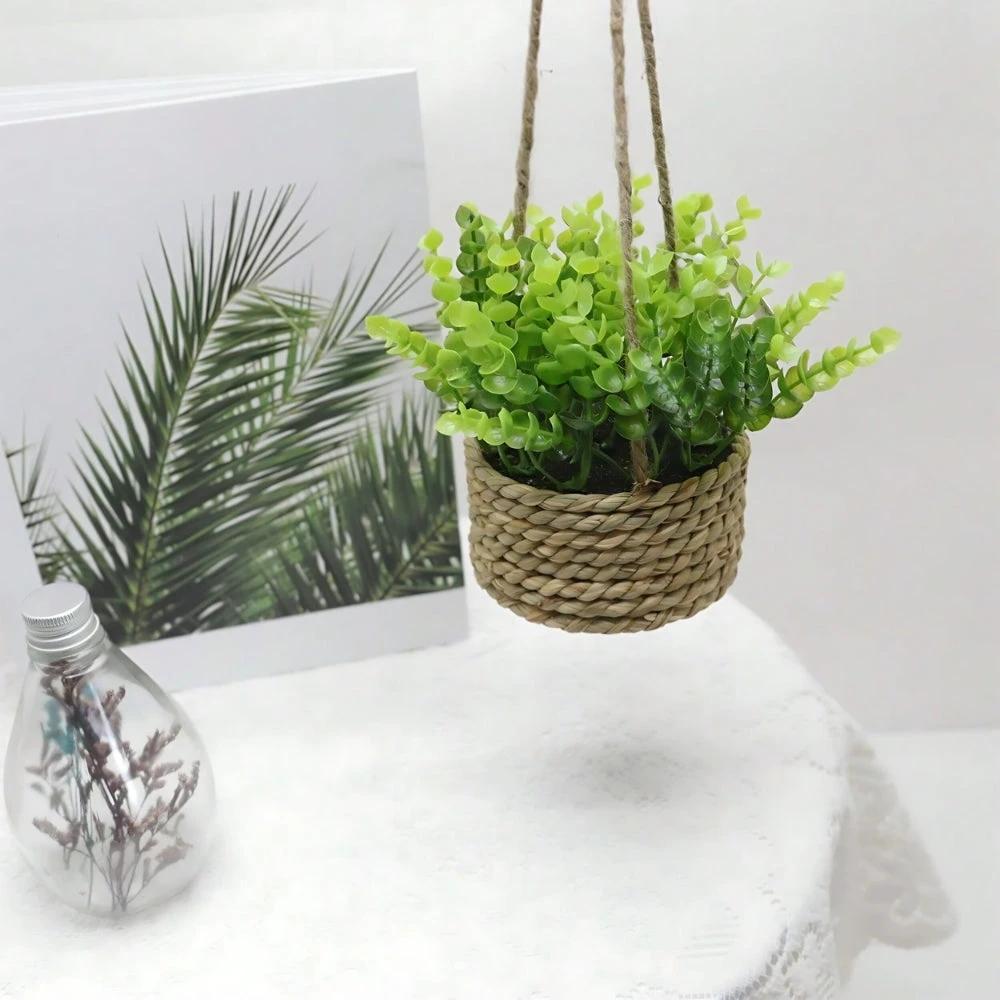 Leafara Hanging Artificial Plant In Woven Basket Pot by Casa & Beyond