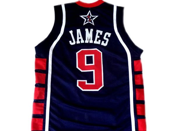 Lebron James Jersey #9 Team USA Basketball Navy Blue by My store basketball