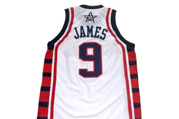 Lebron James Jersey #9 Team USA Basketball White by My store basketball