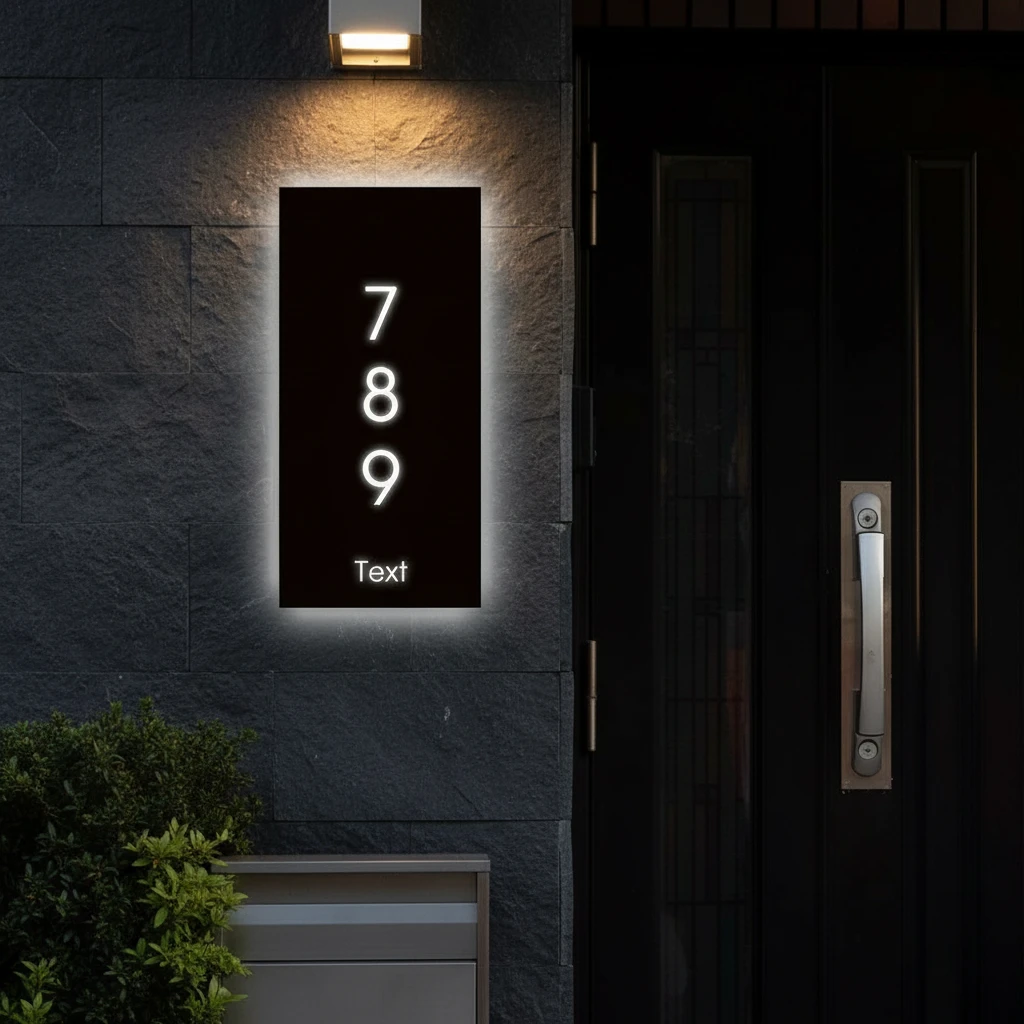 Custom Led Address Number Sign House Sign Light Box by Neonchics