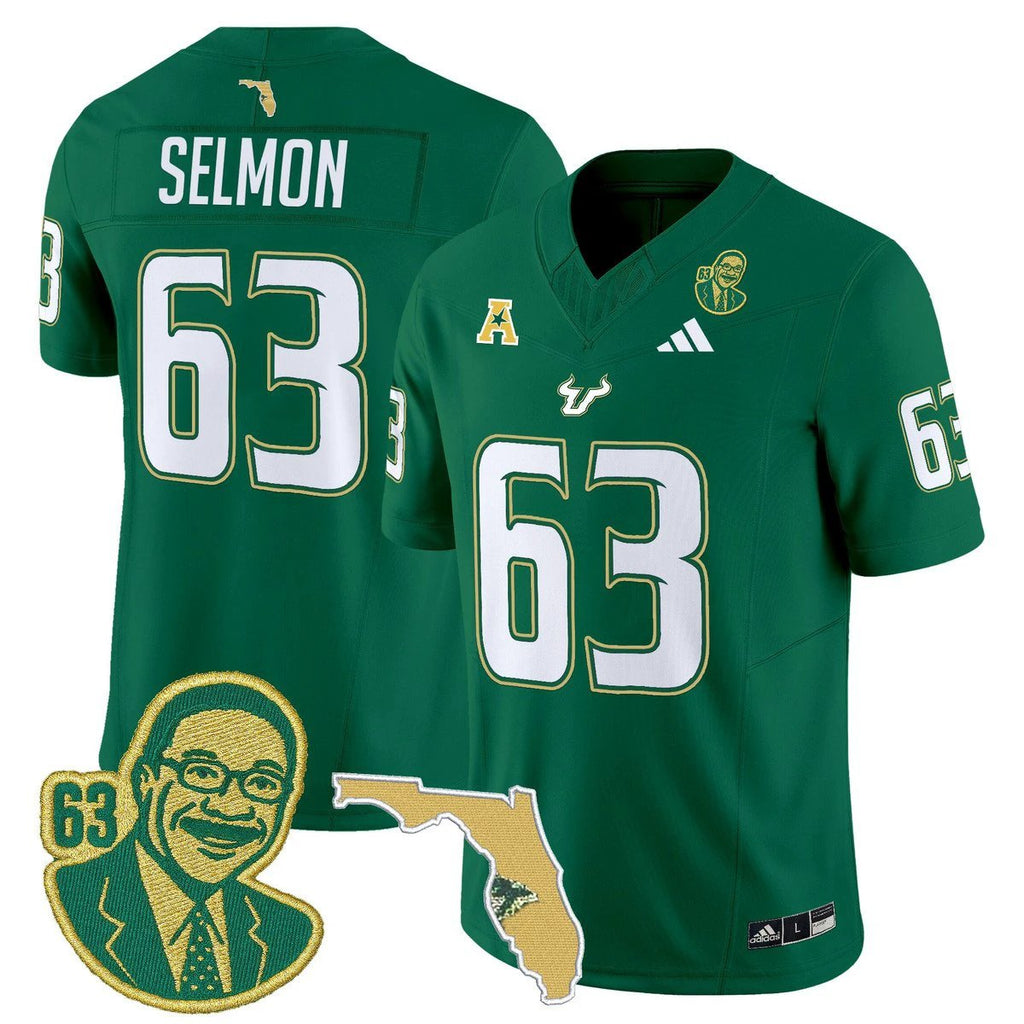 Lee Roy Selmon Jersey #63 South Florida Bulls Legacy Edition Stitched Green by My Store NCAA Football Jerseys