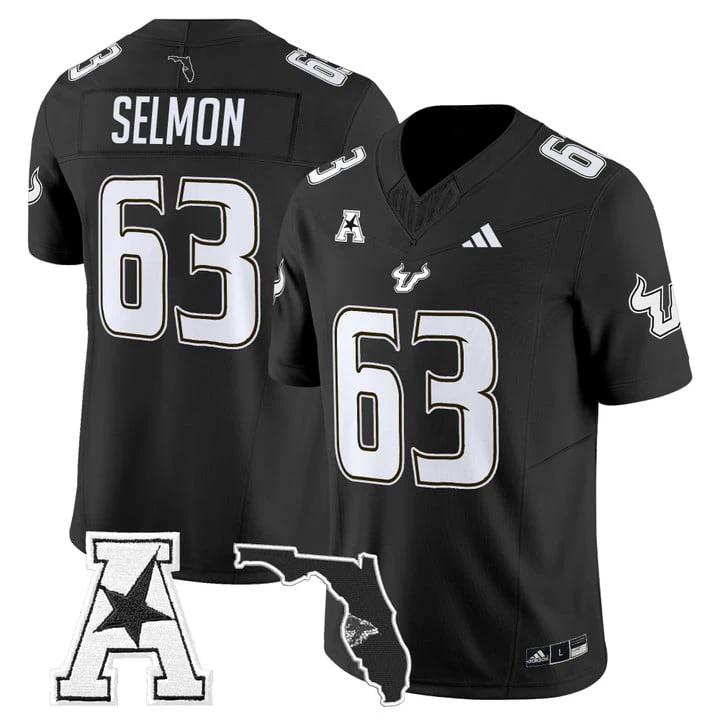 Lee Roy Selmon Jersey #63 South Florida Bulls 2025 Limited Stitched Black by My Store NCAA Football Jerseys