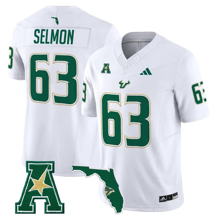 Lee Roy Selmon Jersey #63 South Florida Bulls 2025 Limited Stitched White by My Store NCAA Football Jerseys