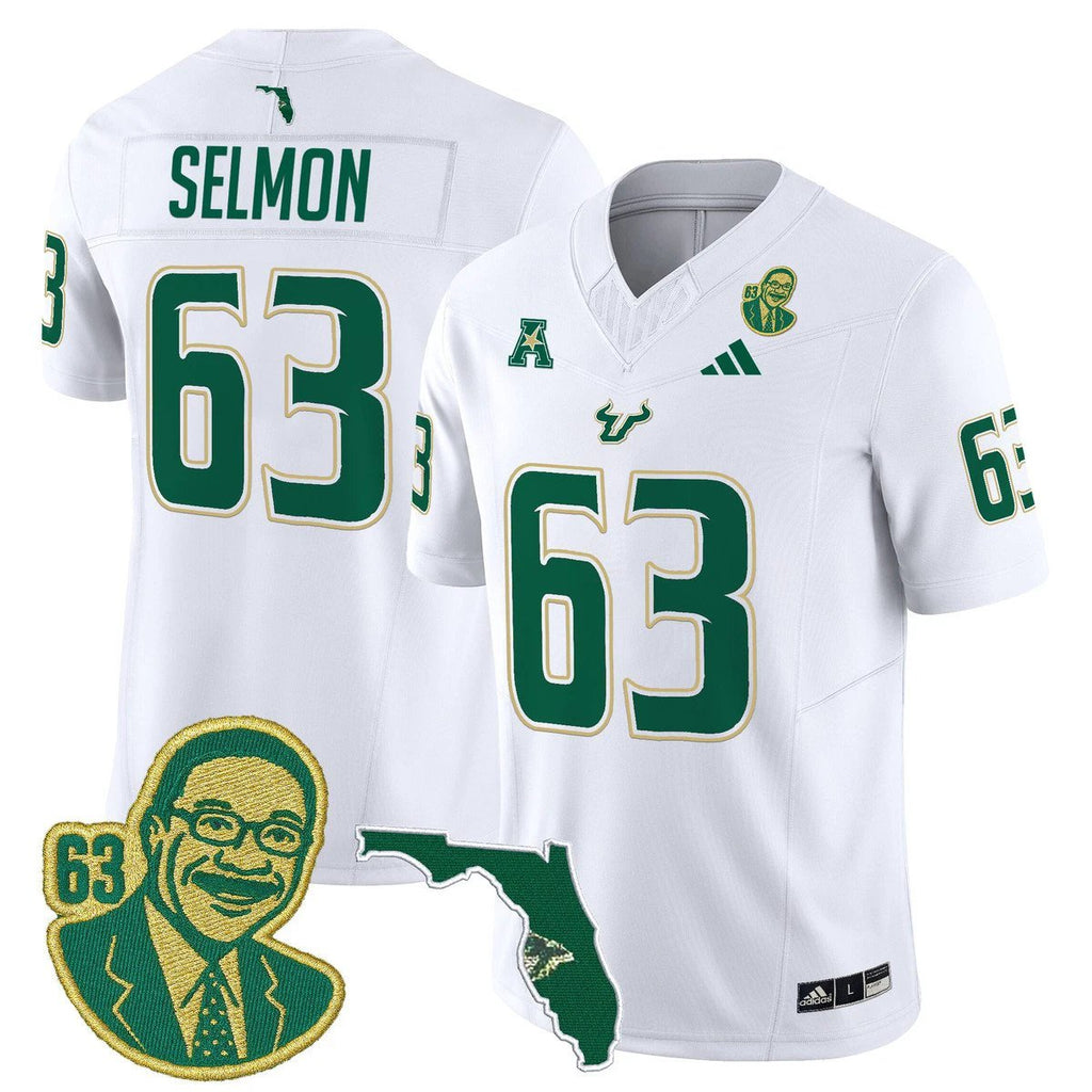 Lee Roy Selmon Jersey #63 South Florida Bulls Legacy Edition Stitched White by My Store NCAA Football Jerseys