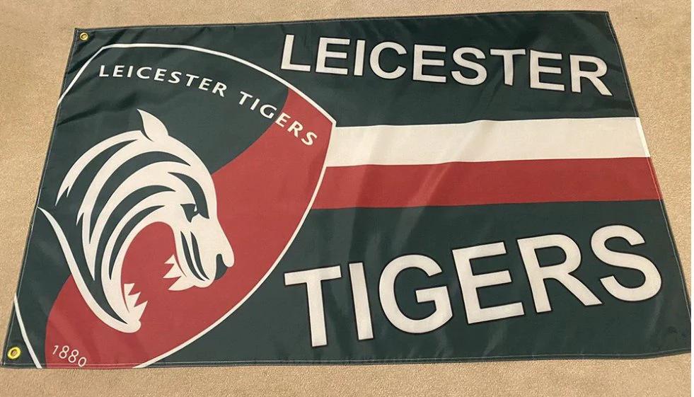 Leicester Tigers City Football Club Flag 3x5ft Banner Polyester by flagsjustdoit