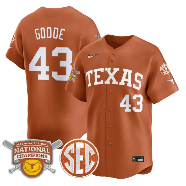 Leighann Goode Jersey #43 Texas Longhorns 2026 Champions Stitched by My Store