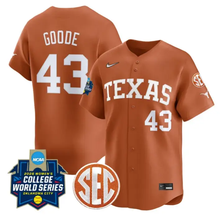 Leighann Goode Jersey #43 Texas Softball 2026 World Series Stitched by My Store