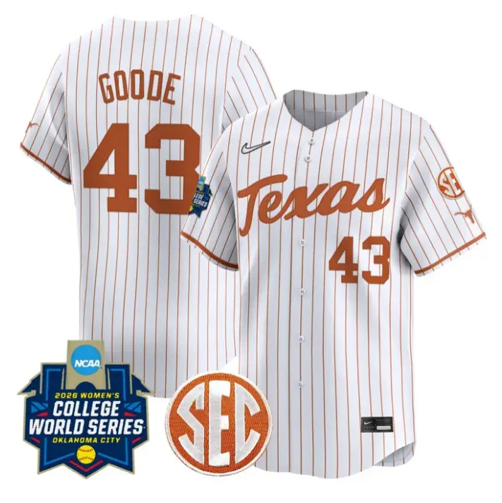 Leighann Goode Jersey #43 Texas Softball 2026 World Series Stitched by My Store