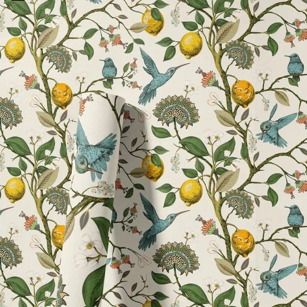 Lemon Bluebird PVC Adhesive Wallpaper by Casa & Beyond