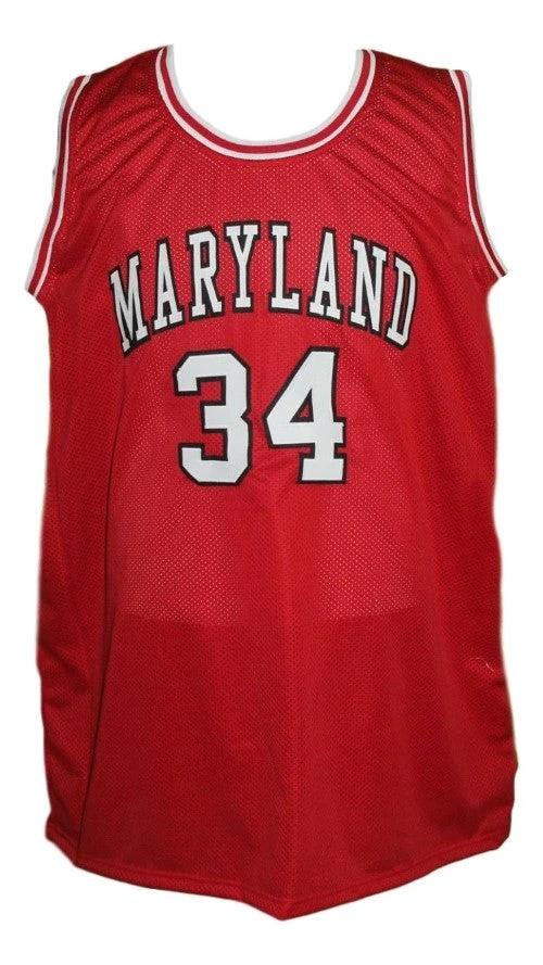 Len Bias Jersey #34 Maryland College Basketball Red by My store basketball