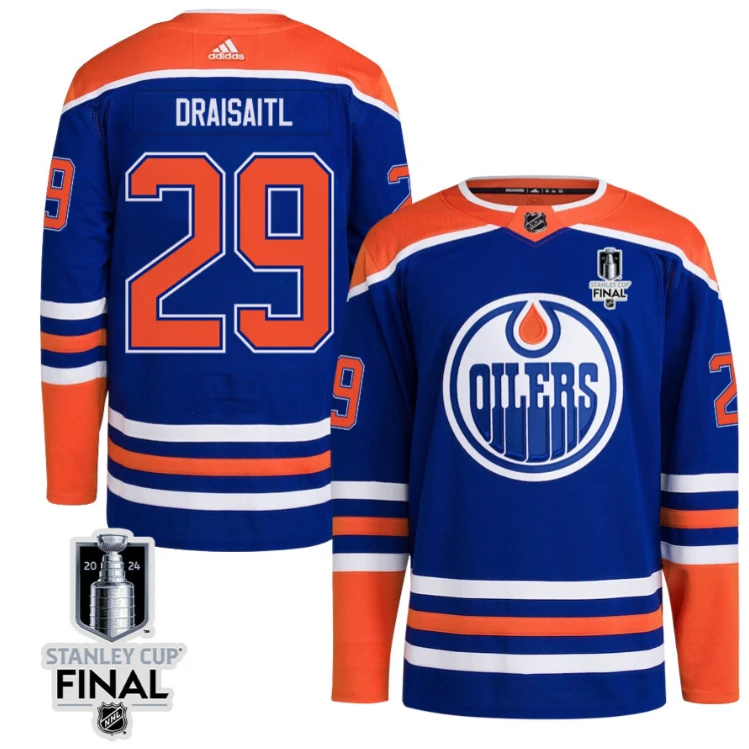 Leon Draisaitl 29 Edmonton Oilers 2024 STANLEY CUP Final Home Primegreen Jersey Men, Royal by Hockey David