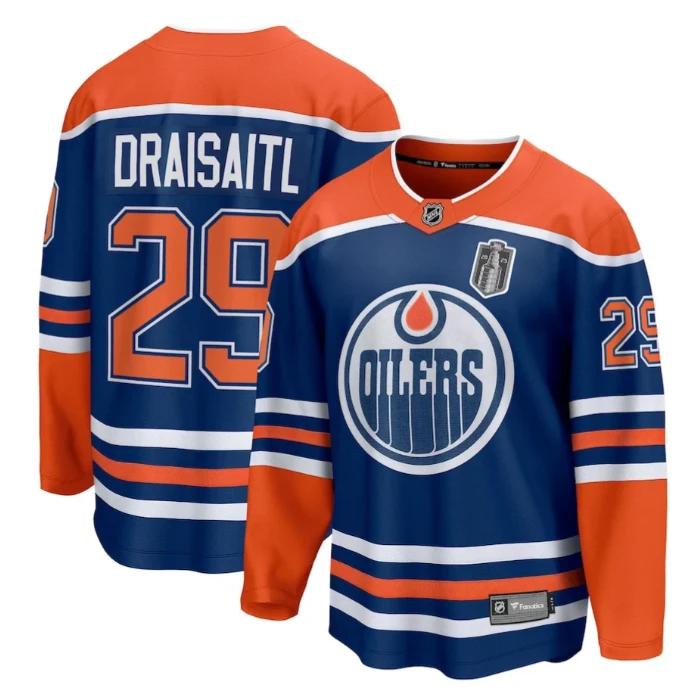 Leon Draisaitl 29 Edmonton Oilers 2025 Stanley Cup Final Home Breakaway Men Jersey Royal by Hockey David