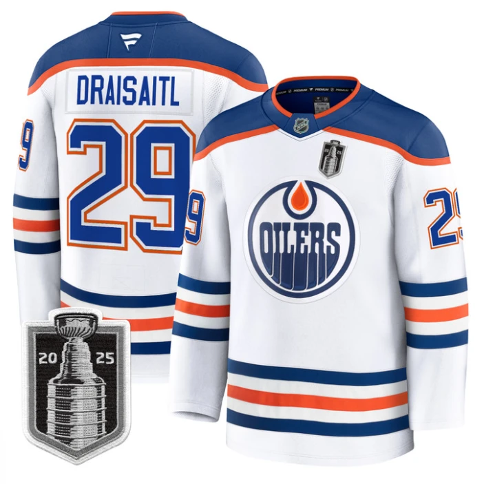 Leon Draisaitl Jersey #29 Edmonton Oilers 2025 Stanley Cup Final Stitched Away by Hockey David
