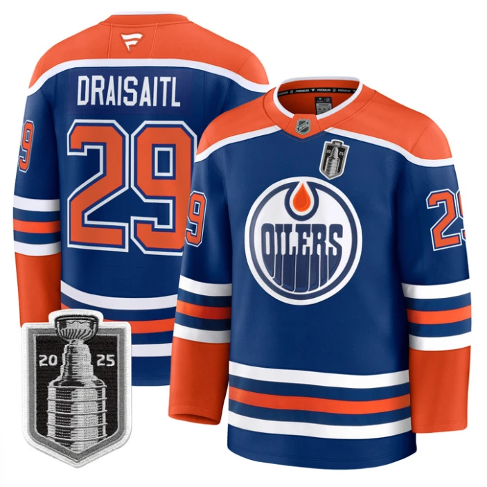 Leon Draisaitl Jersey #29 Edmonton Oilers 2025 Stanley Cup Final Stitched Home by Hockey David