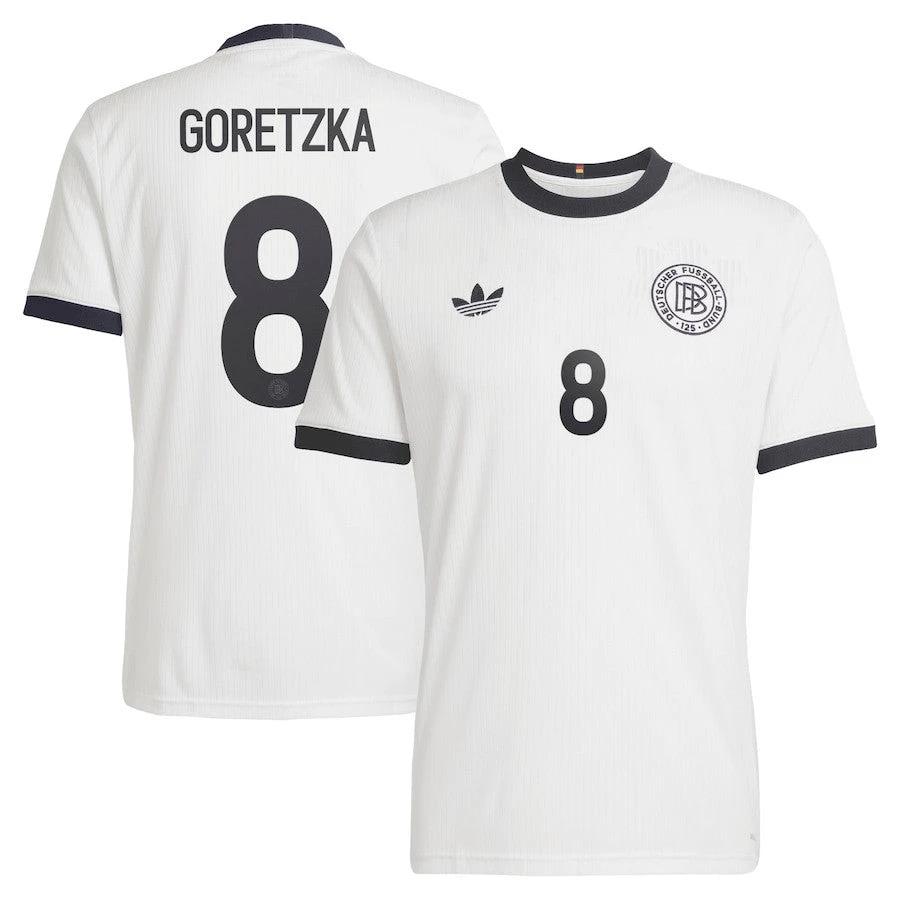 Leon Goretzka 8 Germany National Team 125th Anniversary Men Jersey – White by Soccer Jersey