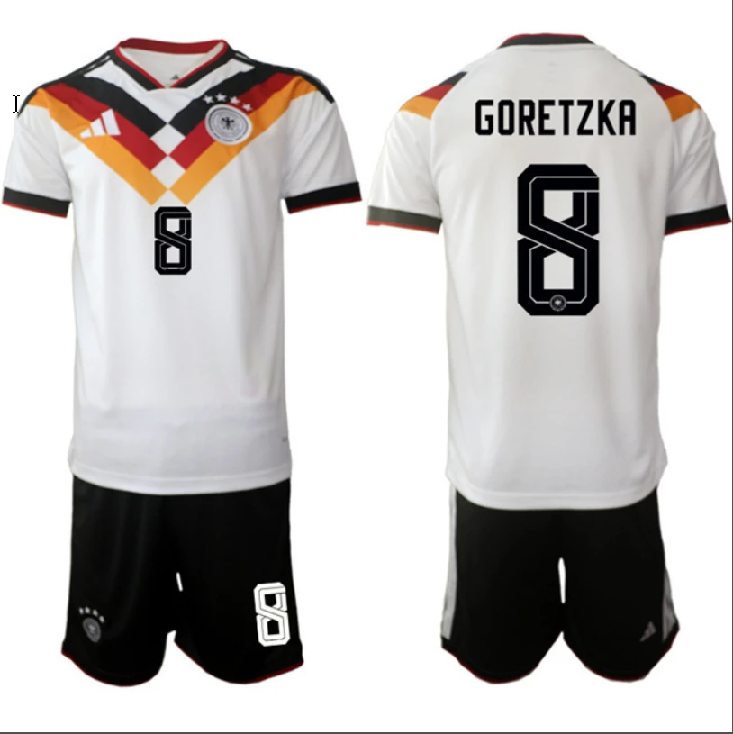 Leon Goretzka Jersey #8 Germany Team 2025-26 White Home Soccer Suit by Soccer Jersey