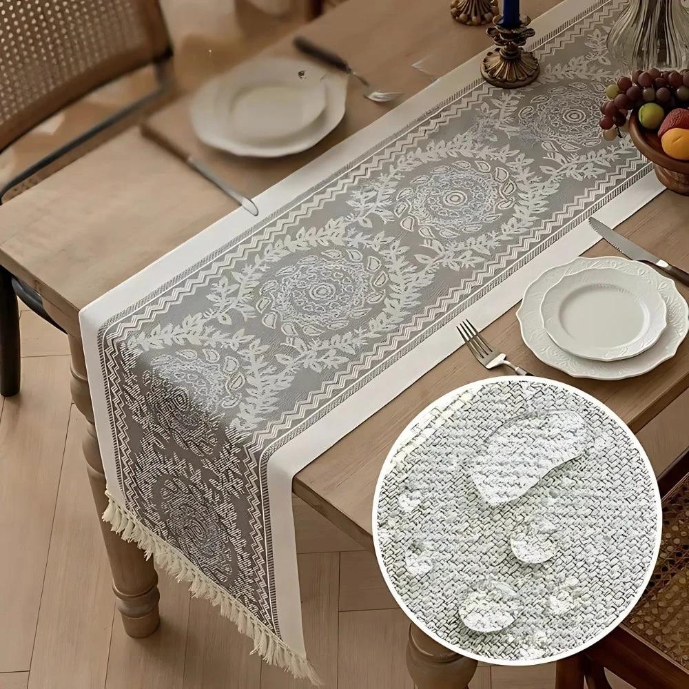 Leona Luxury Linen Table Runner by Casa & Beyond
