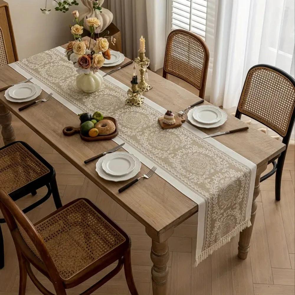 Leona Luxury Linen Table Runner by Casa & Beyond