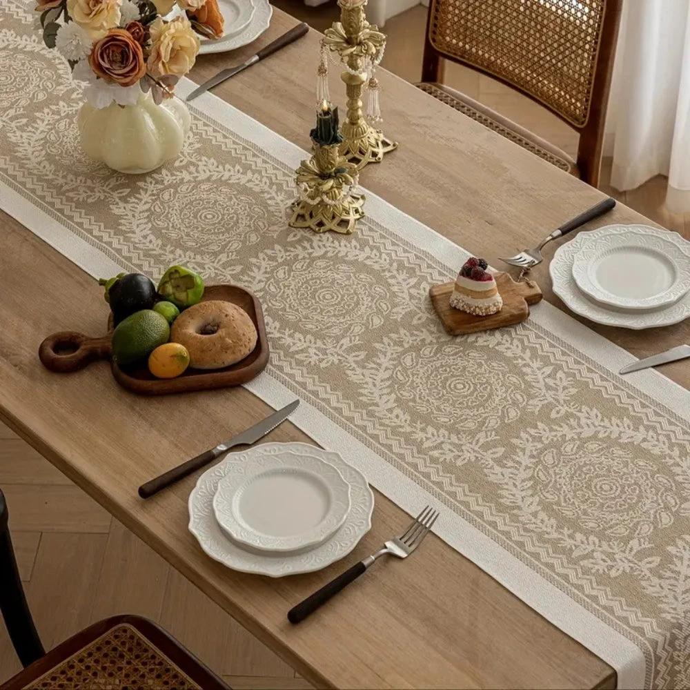 Leona Luxury Linen Table Runner by Casa & Beyond