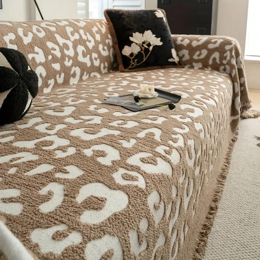 Leopard Print Bohemian Sofa Cover by Casa & Beyond