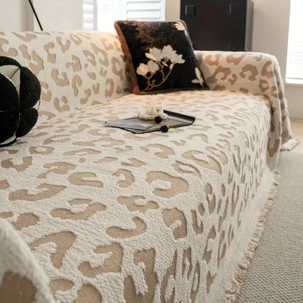 Leopard Print Bohemian Sofa Cover by Casa & Beyond