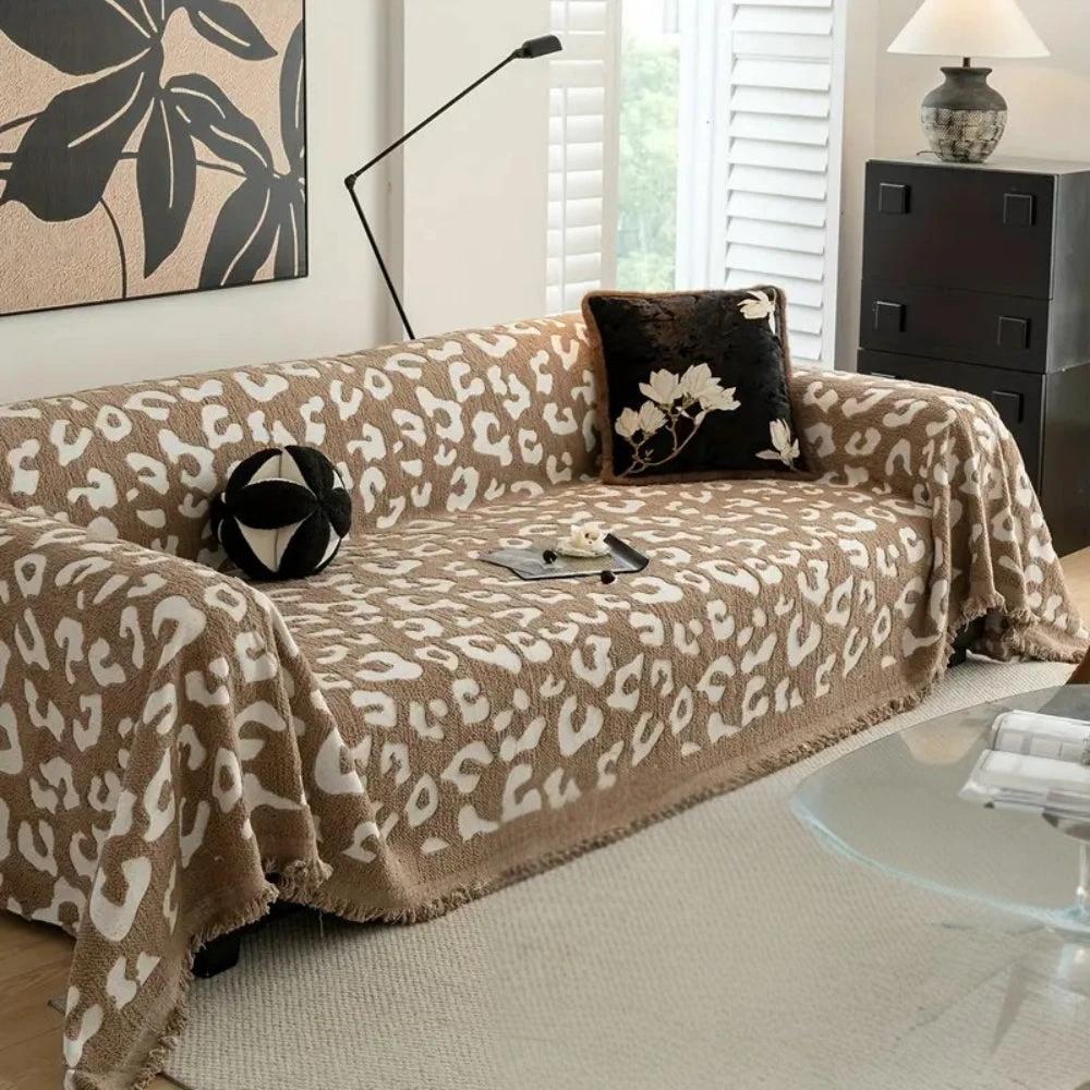 Leopard Print Bohemian Sofa Cover by Casa & Beyond