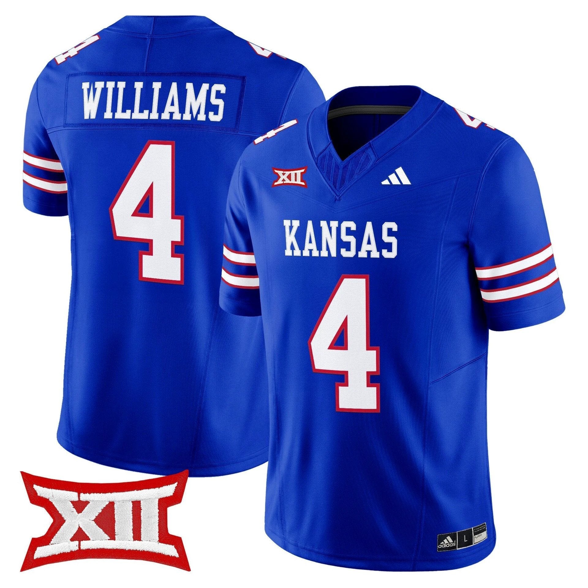 Leshon Williams Jersey #4 Kansas Jayhawks 2025 Vapor Limited Stitched Royal by My Store NCAA Football Jerseys
