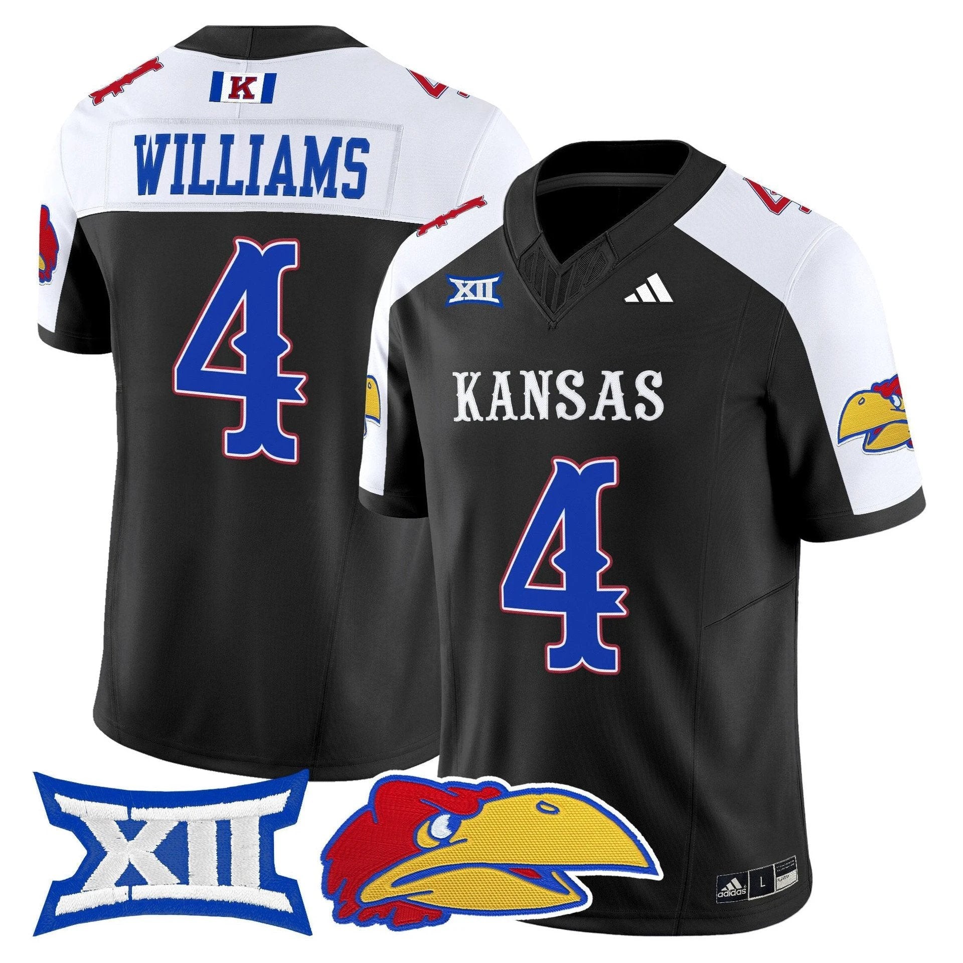 Leshon Williams Jersey #4 Kansas Jayhawks 2025 Vapor Limited Stitched Black Alter by My Store NCAA Football Jerseys