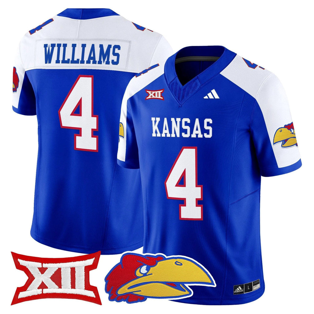 Leshon Williams Jersey #4 Kansas Jayhawks 2025 Vapor Limited Stitched Royal ALter by My Store NCAA Football Jerseys