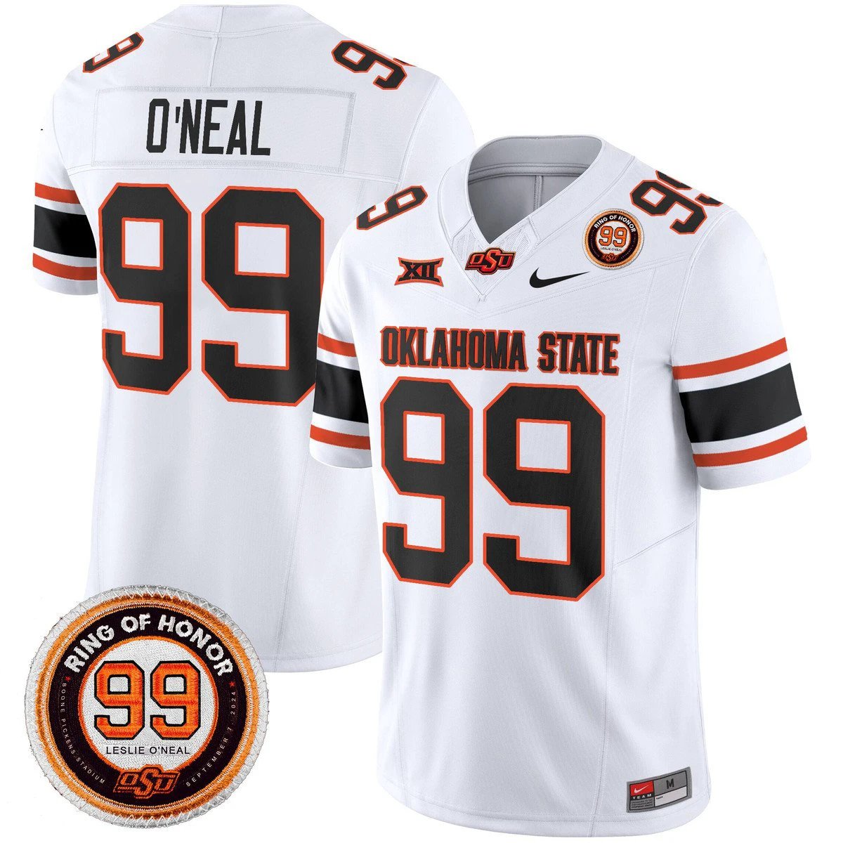 Leslie O'neal Jersey #99 Oklahoma State Cowboys 2025 Leslie O'neal Patch by My Store NCAA Football Jerseys